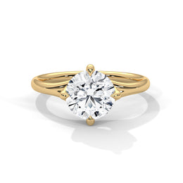 1.50CT Round Cut Lab Grown DIamond By Pass Shank To 4 Prong Ring