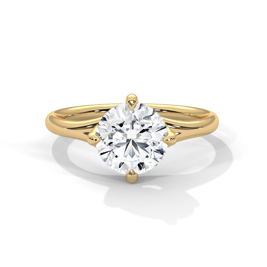 1.50CT Round Cut Lab Grown DIamond By Pass Shank To 4 Prong Ring