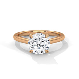 1.50CT Round Cut Lab Grown DIamond Cathedral Set Four Prong Ring