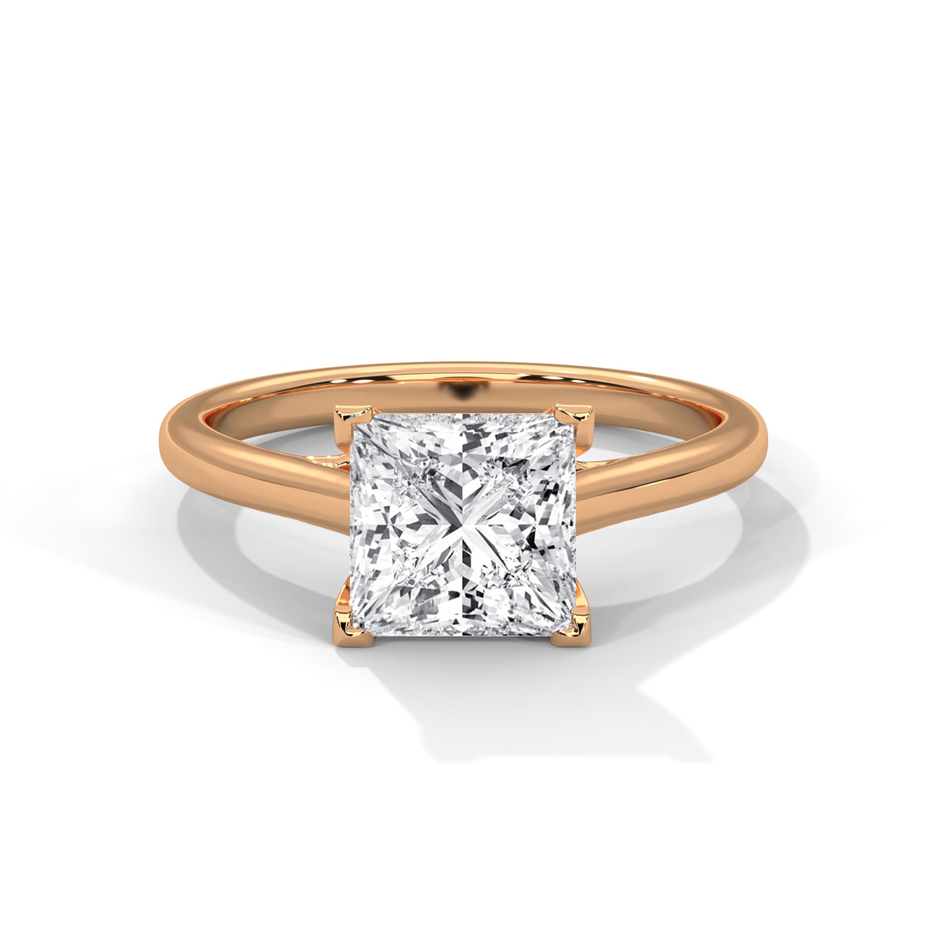 1.50CT Princess Lab Grown Diamond Cathedral Set Ring