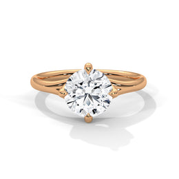1.50CT Round Cut Lab Grown DIamond By Pass Shank To 4 Prong Ring