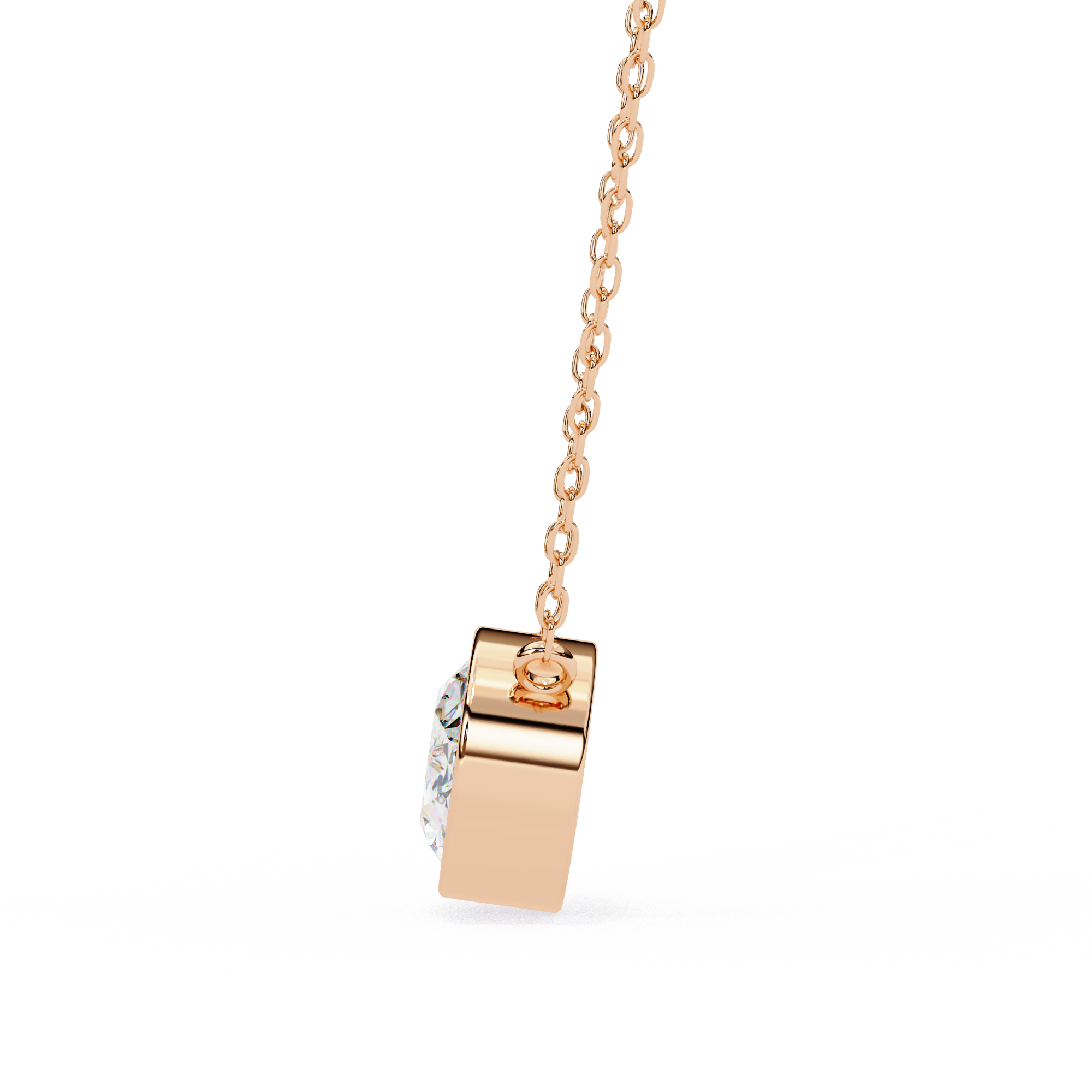 Horizontal Oval Cut Gemstone Necklace on Yellow Gold Cable Chain