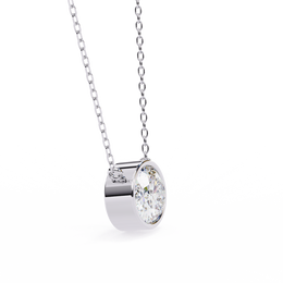 Horizontal Oval Cut Gemstone Necklace on Yellow Gold Cable Chain