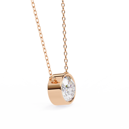 Horizontal Oval Cut Gemstone Necklace on Yellow Gold Cable Chain