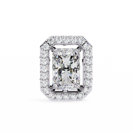 Elegant Radiant Cut Diamond Open-Halo Studs in Gold Frame