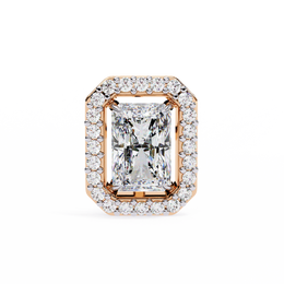 Elegant Radiant Cut Diamond Open-Halo Studs in Gold Frame