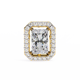 Elegant Radiant Cut Diamond Open-Halo Studs in Gold Frame