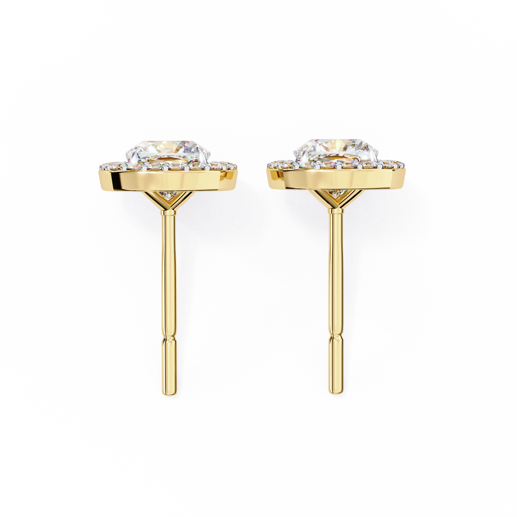 Cushion Cut Moissanite Halo Earrings, 18K Rose Gold Cushion Studs, Floating Halo Bridal Earrings, Unique Anniversary Gift for Her