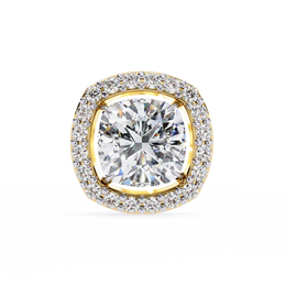 Cushion Cut Moissanite Halo Earrings, 18K Rose Gold Cushion Studs, Floating Halo Bridal Earrings, Unique Anniversary Gift for Her