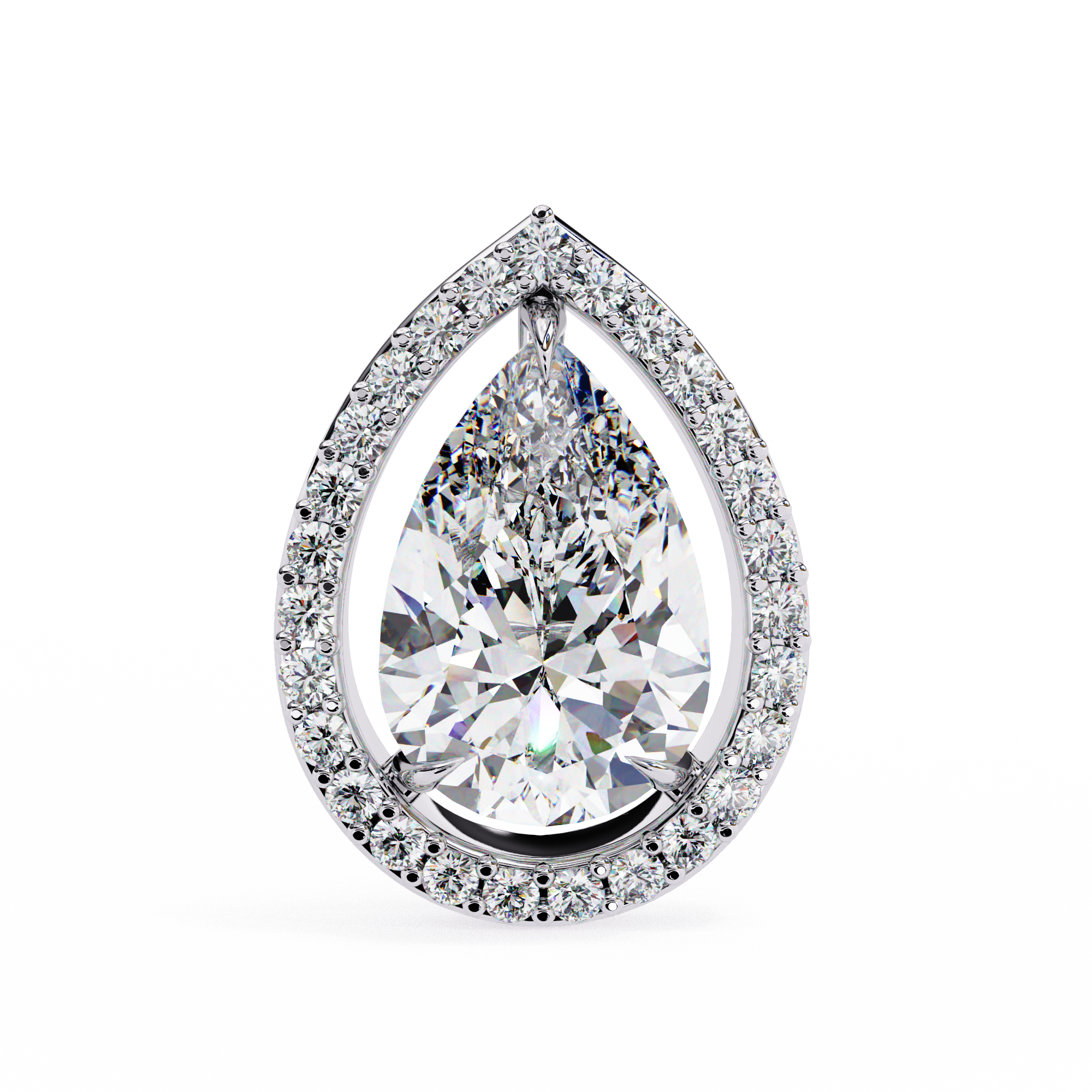 Modern Teardrop Open-Gallery Pear Cut Diamond Studs