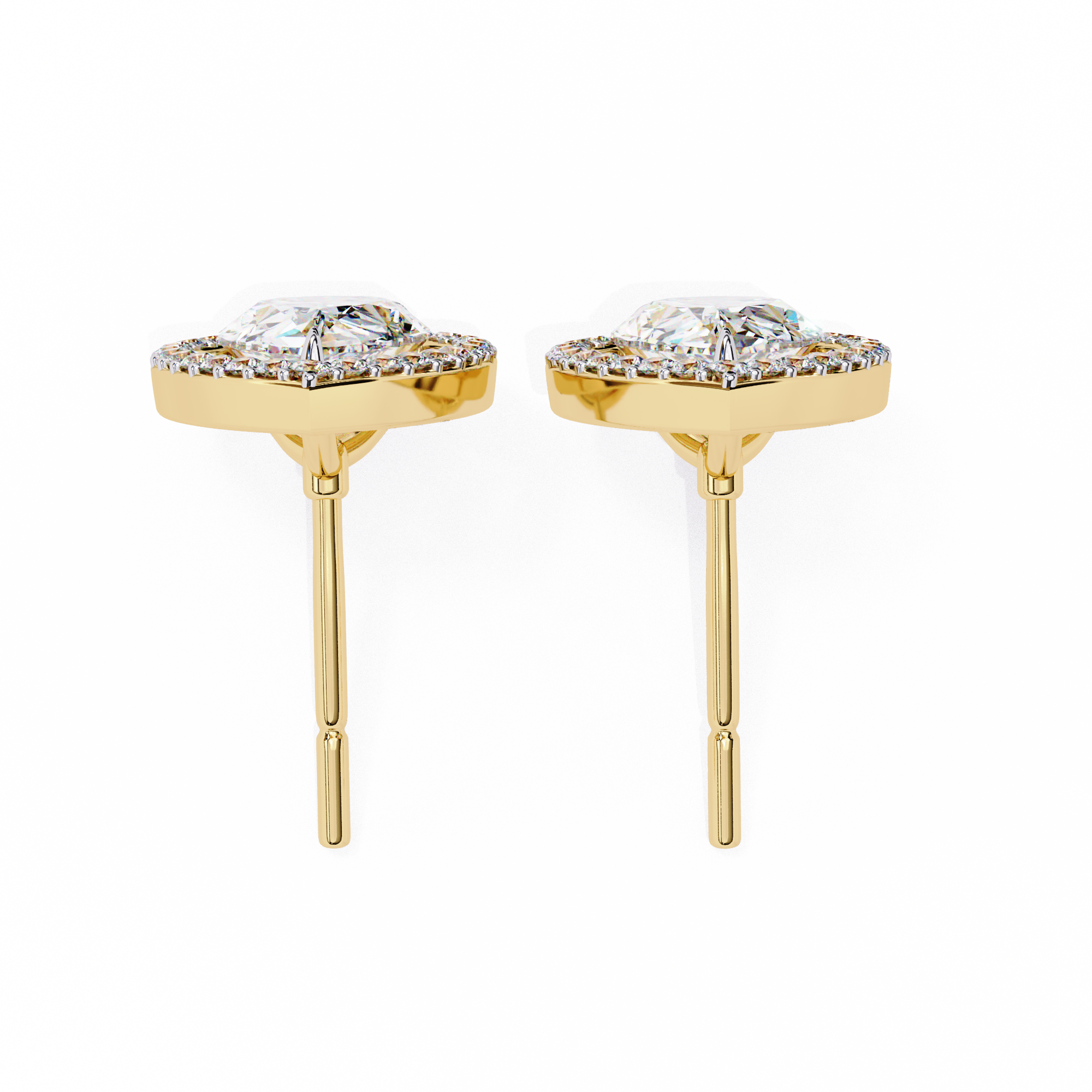 Modern Teardrop Open-Gallery Pear Cut Diamond Studs