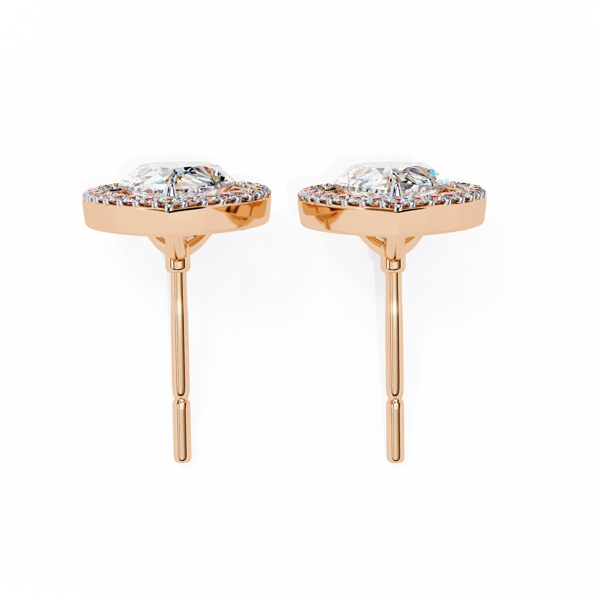 Modern Teardrop Open-Gallery Pear Cut Diamond Studs