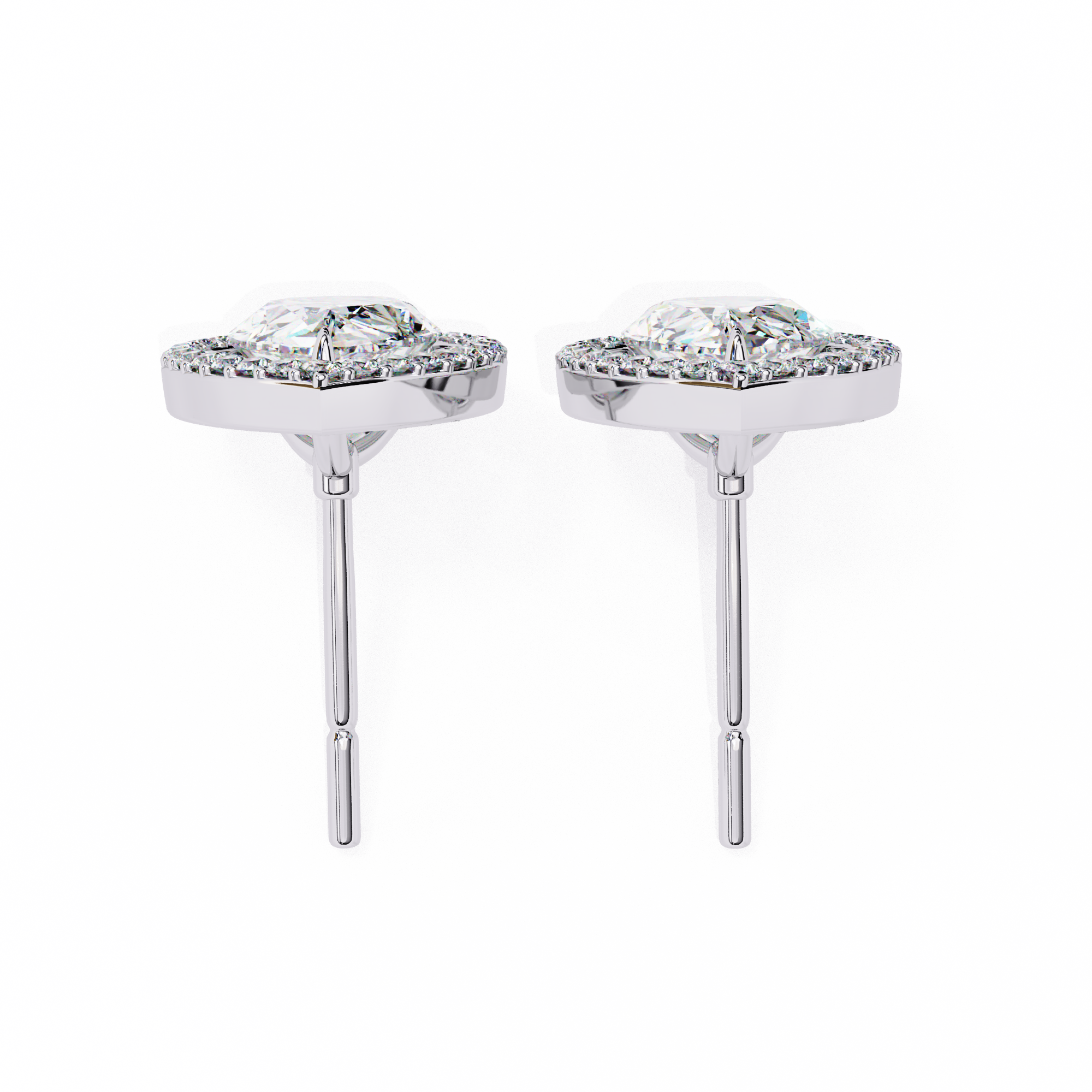 Modern Teardrop Open-Gallery Pear Cut Diamond Studs