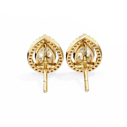 Modern Teardrop Open-Gallery Pear Cut Diamond Studs
