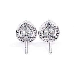 Modern Teardrop Open-Gallery Pear Cut Diamond Studs