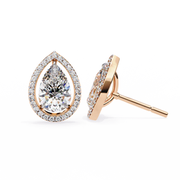 Modern Teardrop Open-Gallery Pear Cut Diamond Studs