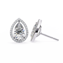 Modern Teardrop Open-Gallery Pear Cut Diamond Studs