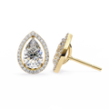 Modern Teardrop Open-Gallery Pear Cut Diamond Studs