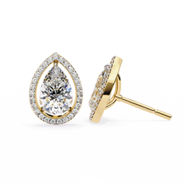 Modern Teardrop Open-Gallery Pear Cut Diamond Studs