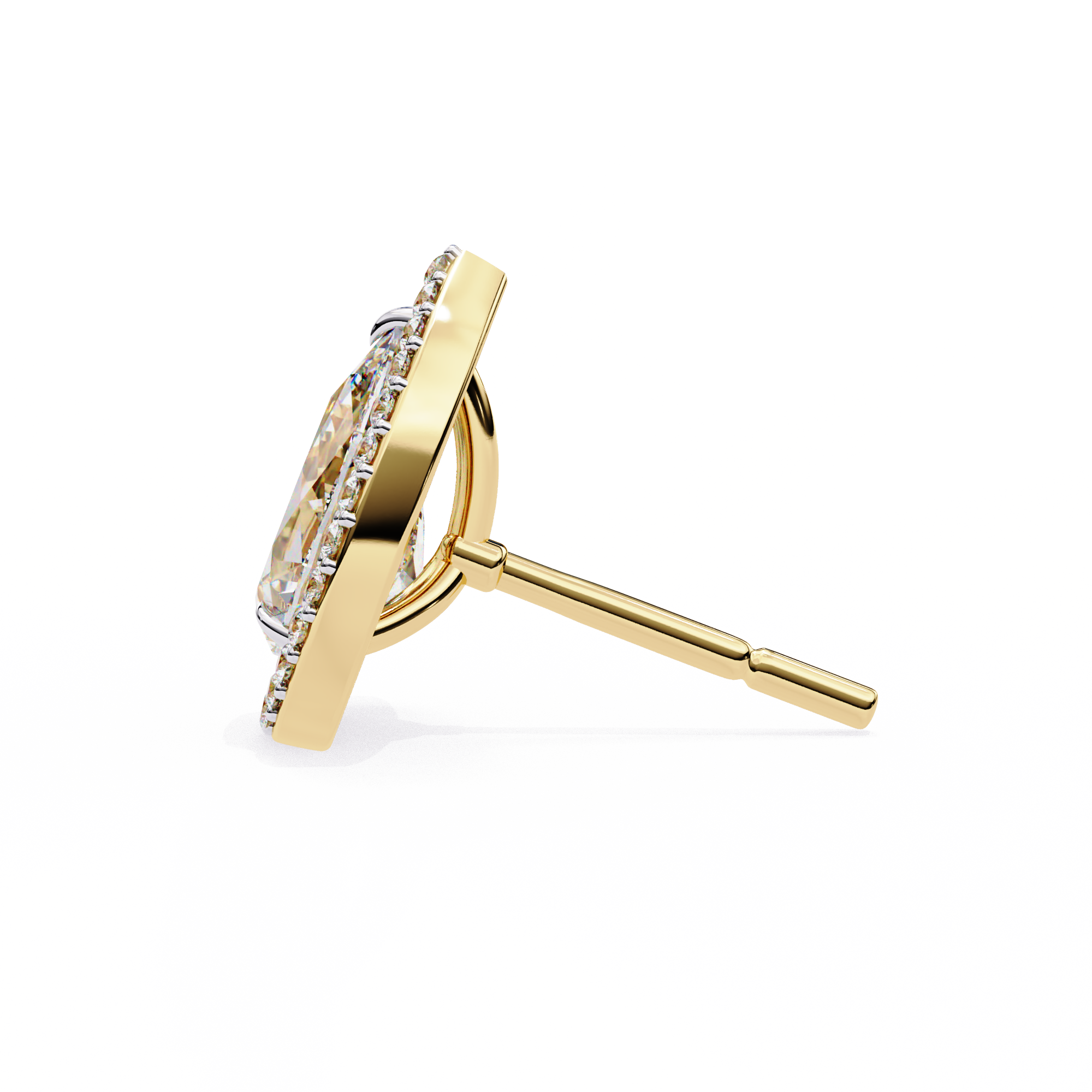 Modern Teardrop Open-Gallery Pear Cut Diamond Studs