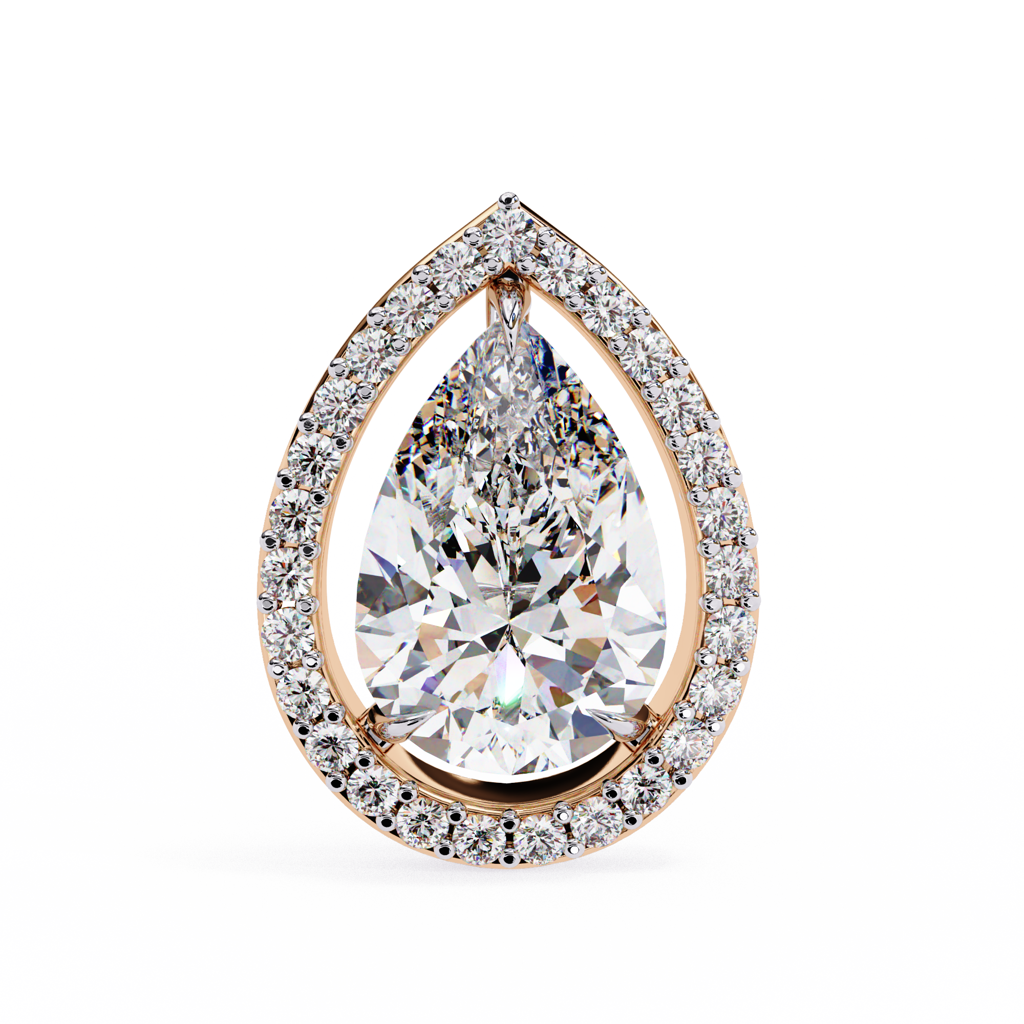 Modern Teardrop Open-Gallery Pear Cut Diamond Studs