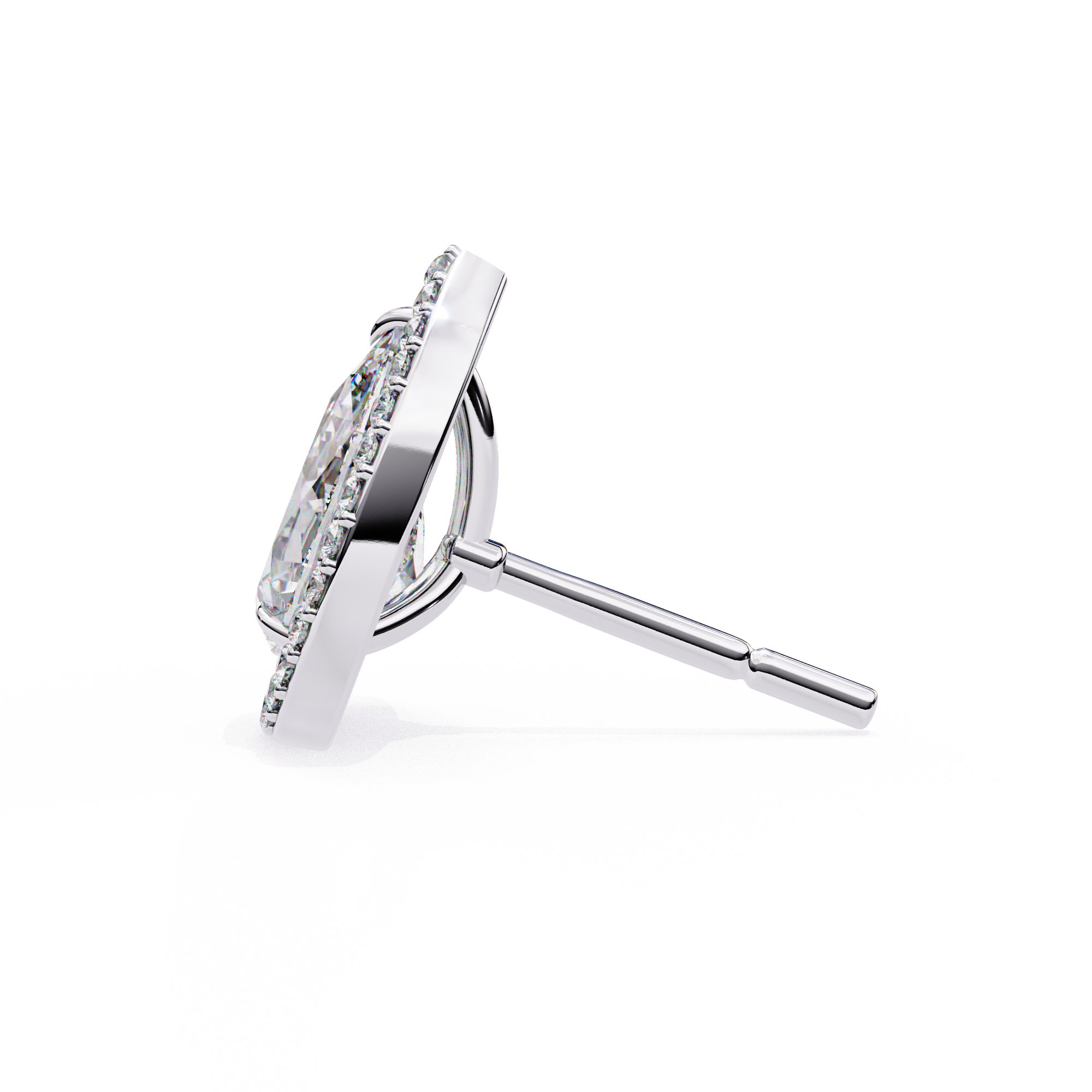 Modern Teardrop Open-Gallery Pear Cut Diamond Studs