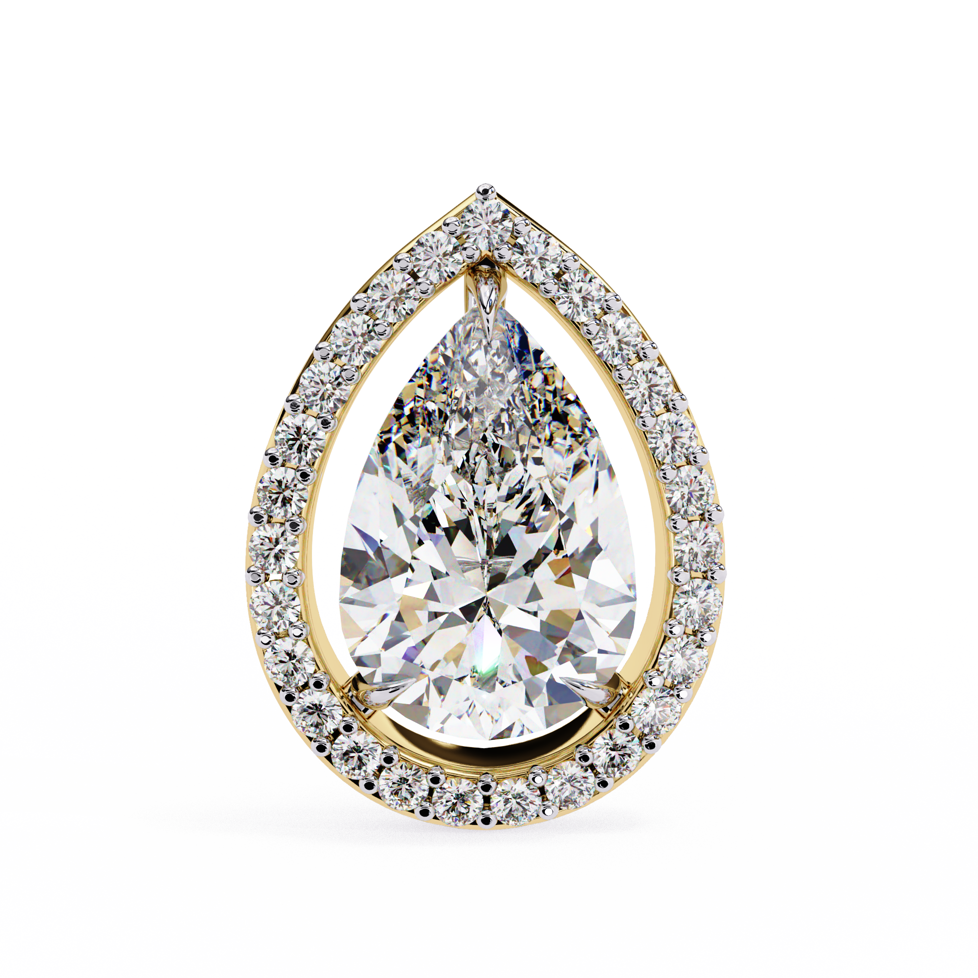 Modern Teardrop Open-Gallery Pear Cut Diamond Studs
