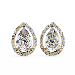 Modern Teardrop Open-Gallery Pear Cut Diamond Studs