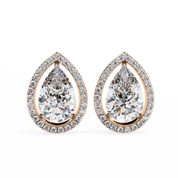 Modern Teardrop Open-Gallery Pear Cut Diamond Studs