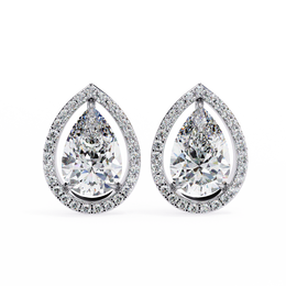 Modern Teardrop Open-Gallery Pear Cut Diamond Studs