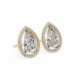 Modern Teardrop Open-Gallery Pear Cut Diamond Studs