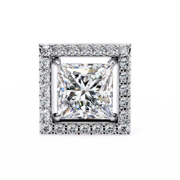 Architectural Princess Cut Open-Frame Halo Studs | Gold Geometric Fine Jewelry