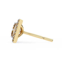 Architectural Princess Cut Open-Frame Halo Studs | Gold Geometric Fine Jewelry