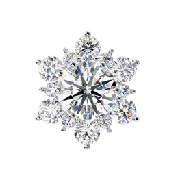 Floral Starburst Diamond Cluster Stud Earrings in Yellow Gold