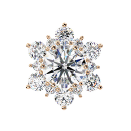 Floral Starburst Diamond Cluster Stud Earrings in Yellow Gold