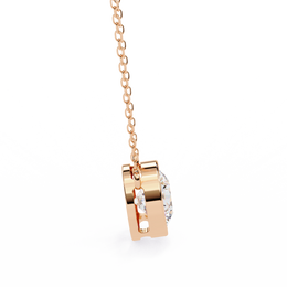 Modern Bezel-Set Round Diamond Necklace, Minimalist Yellow Gold Floating Pendant