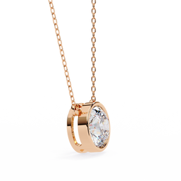 Modern Bezel-Set Round Diamond Necklace, Minimalist Yellow Gold Floating Pendant