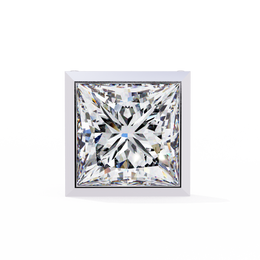 Bezel Set Princess Cut Diamond Stud Earrings in Yellow Gold