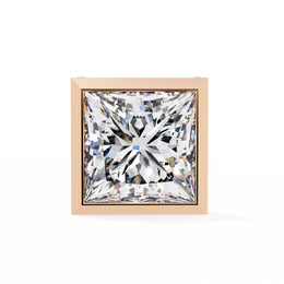 Bezel Set Princess Cut Diamond Stud Earrings in Yellow Gold