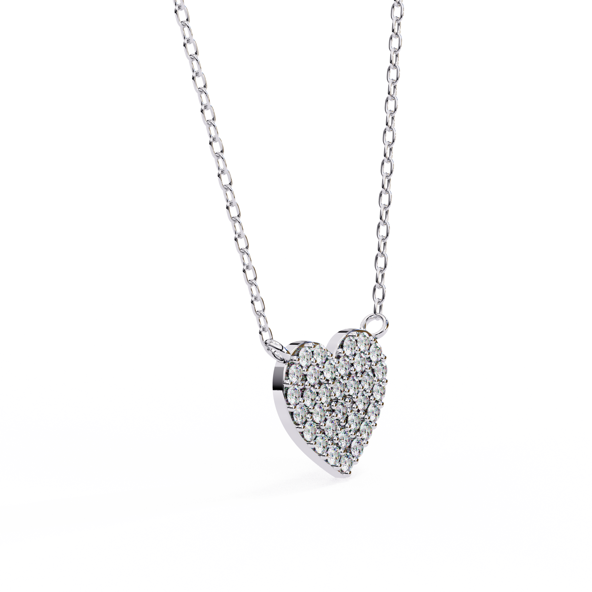 Delicate Rose Gold Pavé Heart Station Necklace | Romantic Fine Jewelry