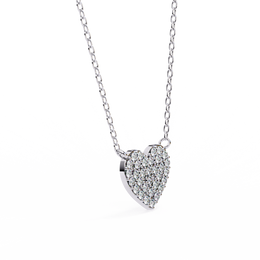 Delicate Rose Gold Pavé Heart Station Necklace | Romantic Fine Jewelry