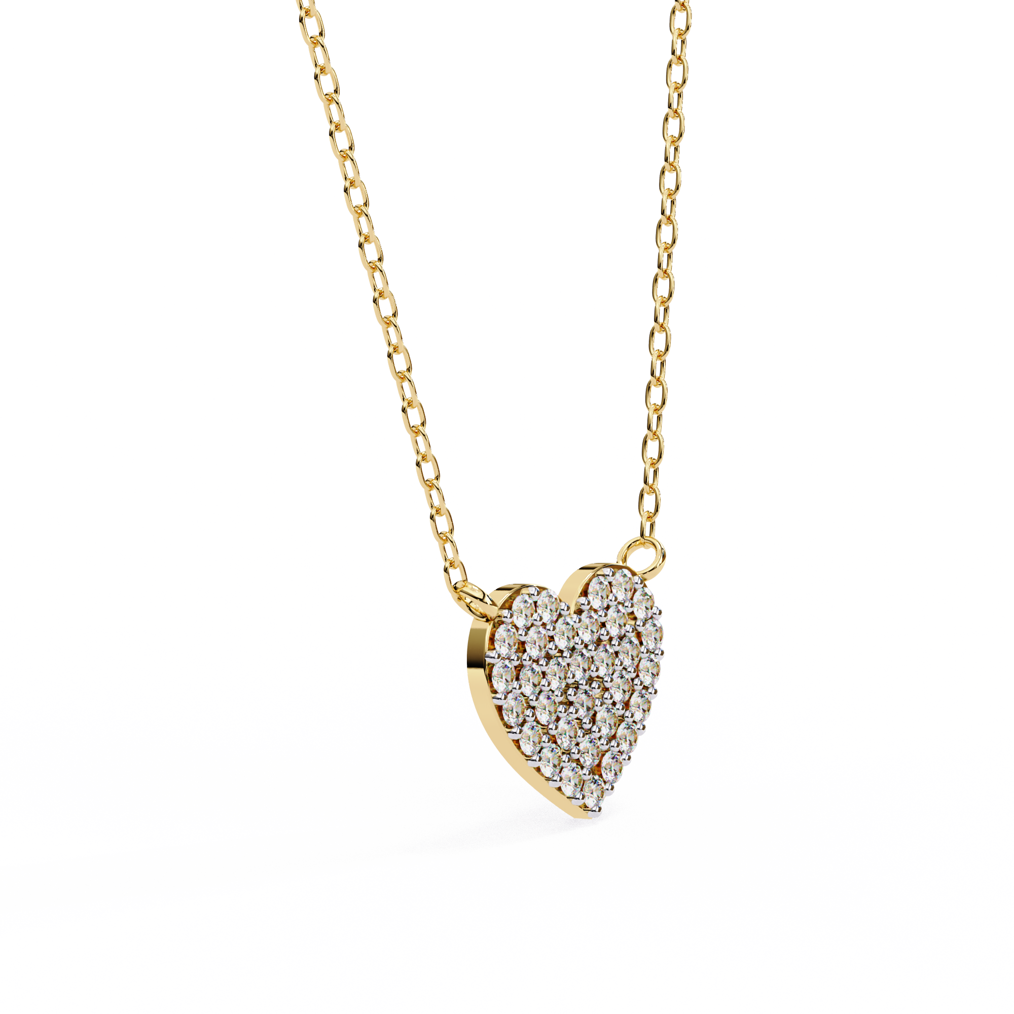 Delicate Rose Gold Pavé Heart Station Necklace | Romantic Fine Jewelry