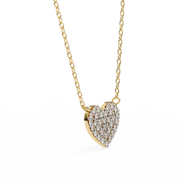 Delicate Rose Gold Pavé Heart Station Necklace | Romantic Fine Jewelry