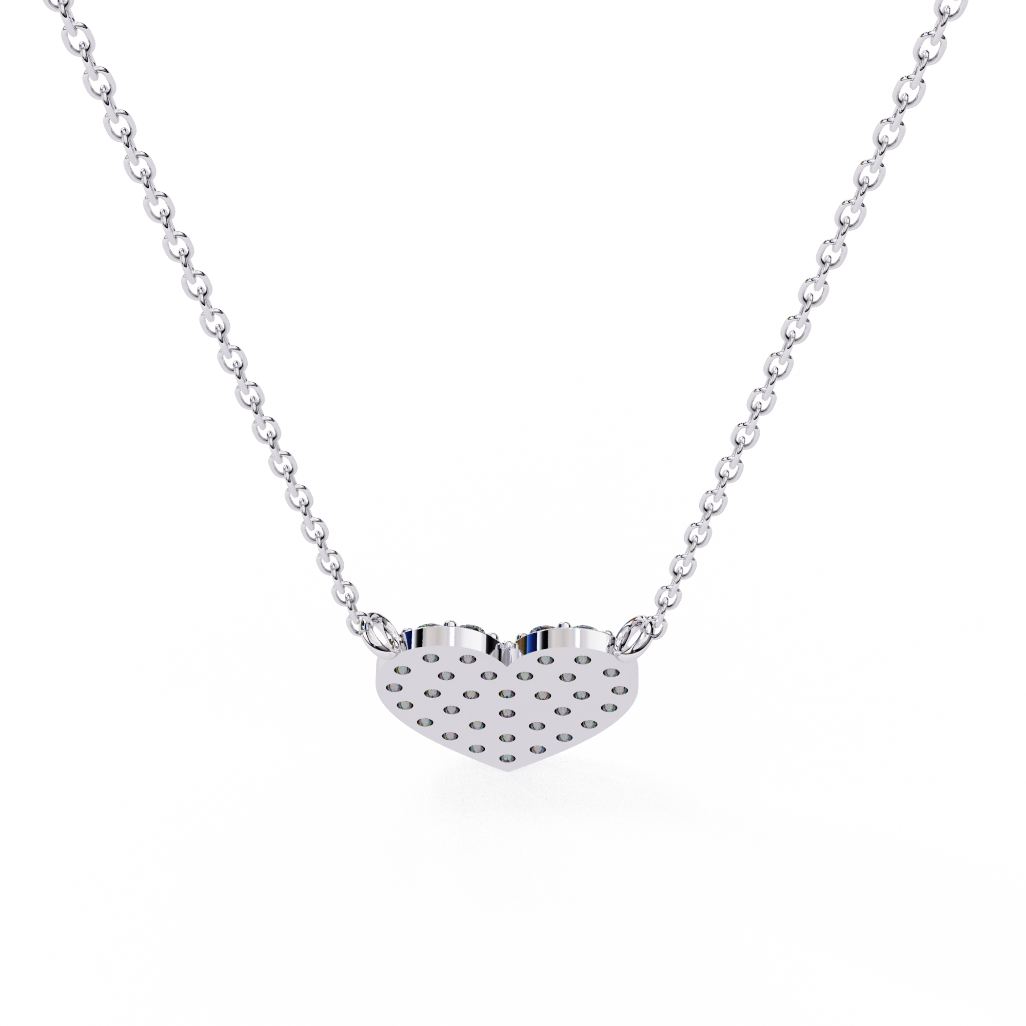 Delicate Rose Gold Pavé Heart Station Necklace | Romantic Fine Jewelry