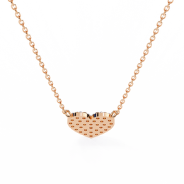 Delicate Rose Gold Pavé Heart Station Necklace | Romantic Fine Jewelry