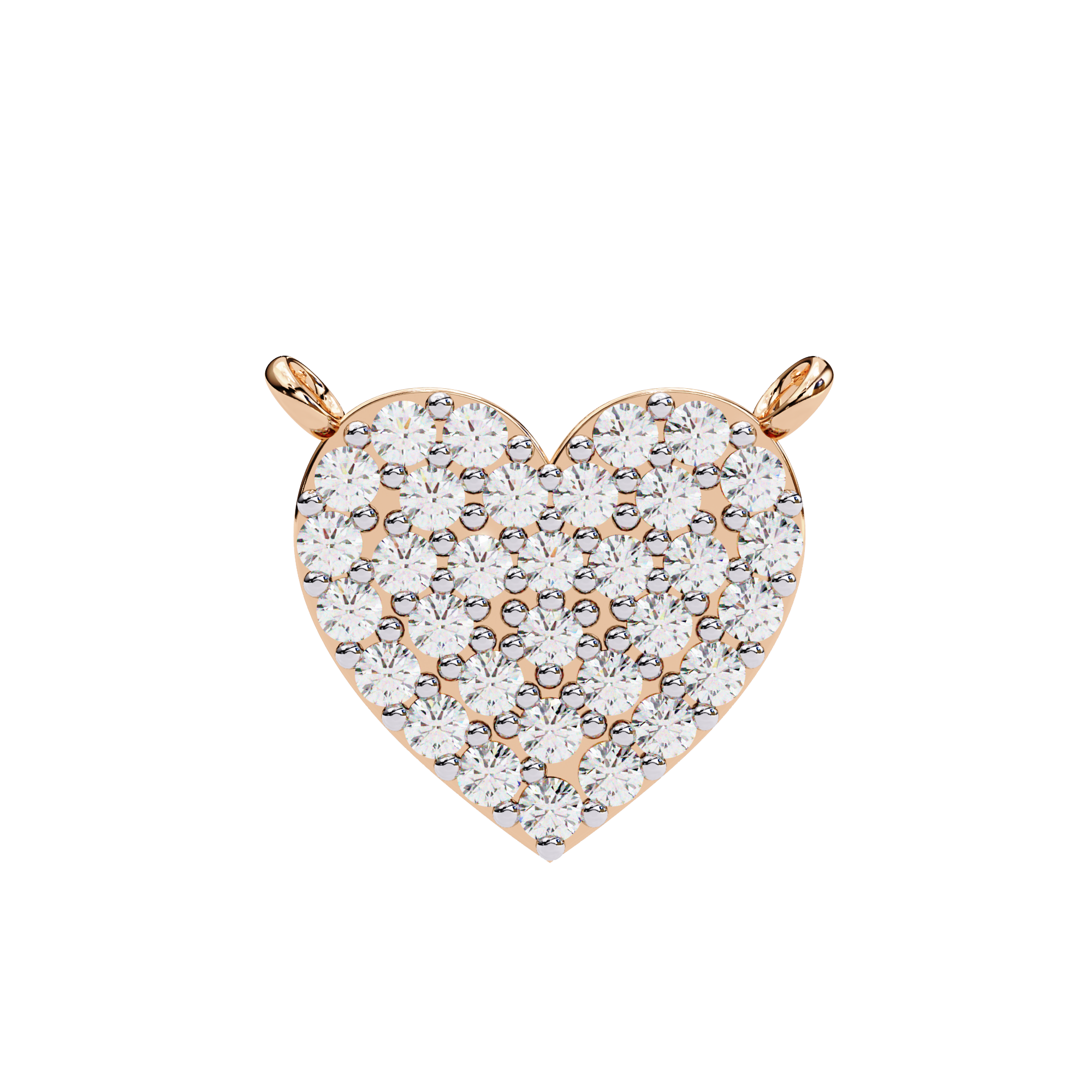Delicate Rose Gold Pavé Heart Station Necklace | Romantic Fine Jewelry
