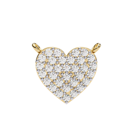 Delicate Rose Gold Pavé Heart Station Necklace | Romantic Fine Jewelry