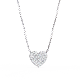 Delicate Rose Gold Pavé Heart Station Necklace | Romantic Fine Jewelry