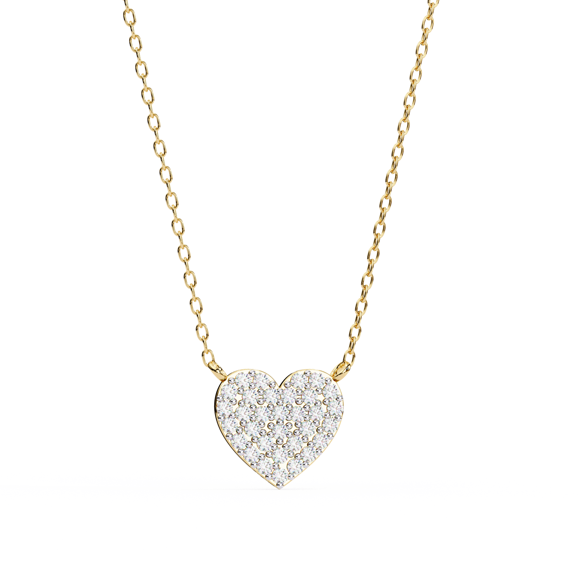 Delicate Rose Gold Pavé Heart Station Necklace | Romantic Fine Jewelry