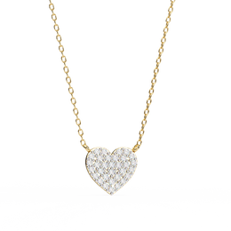 Delicate Rose Gold Pavé Heart Station Necklace | Romantic Fine Jewelry